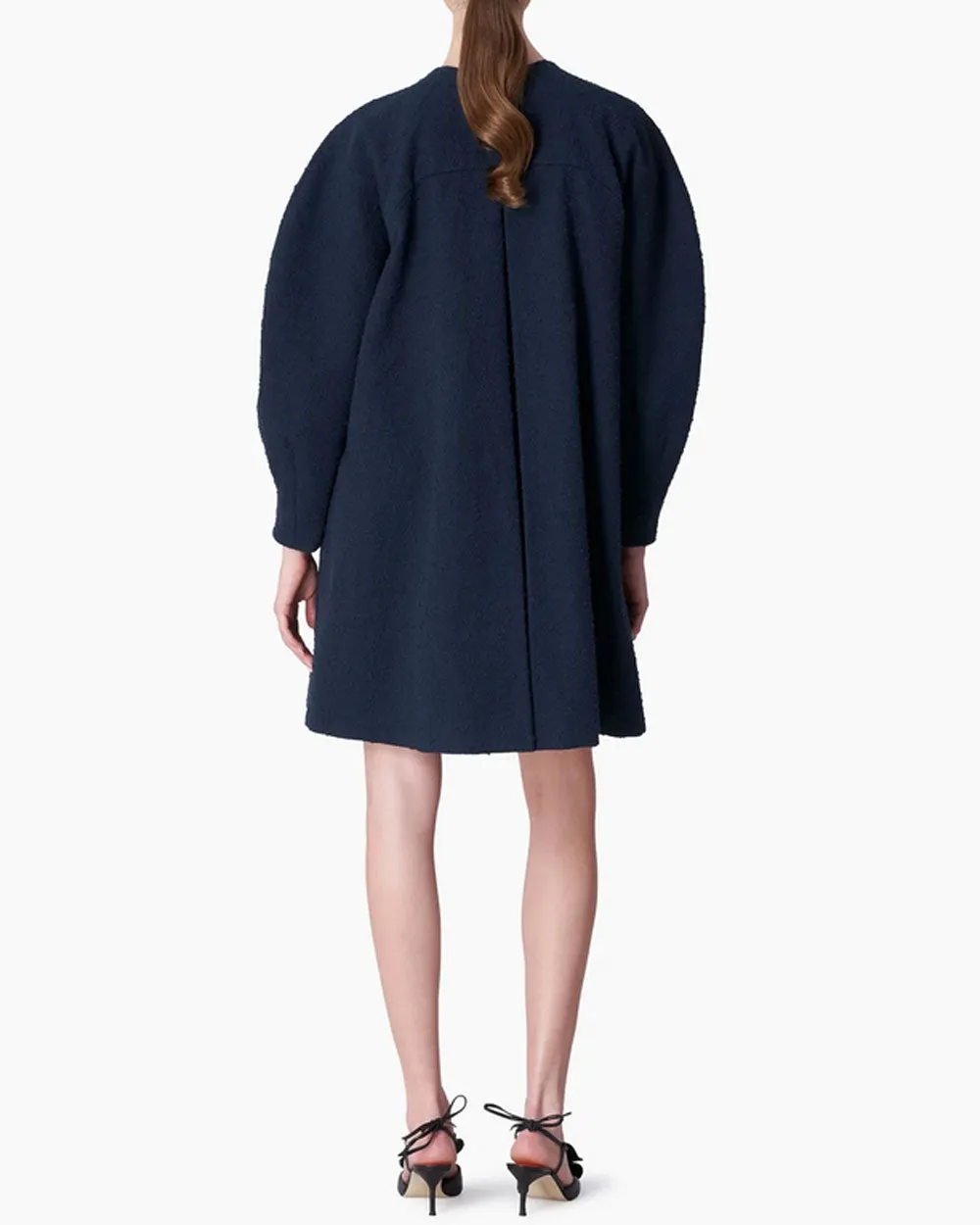Midnight Boucle Floral A line Coat