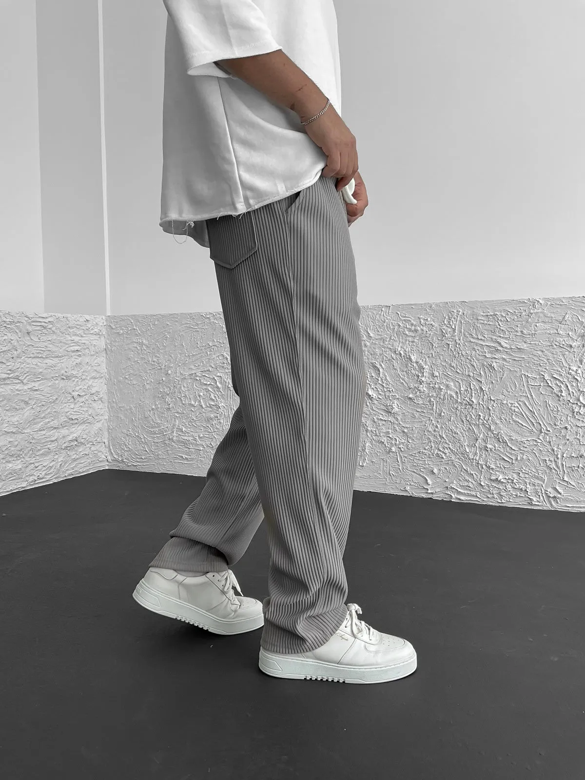 Modestique london|Ribbed Tube Leg Trousers