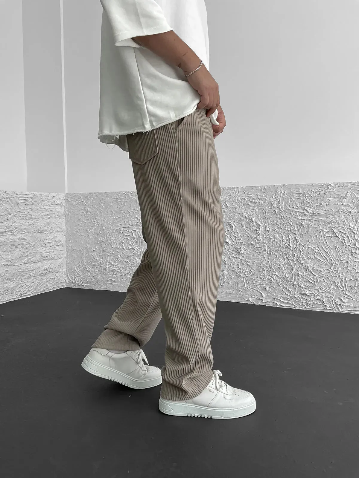 Modestique london|Ribbed Tube Leg Trousers