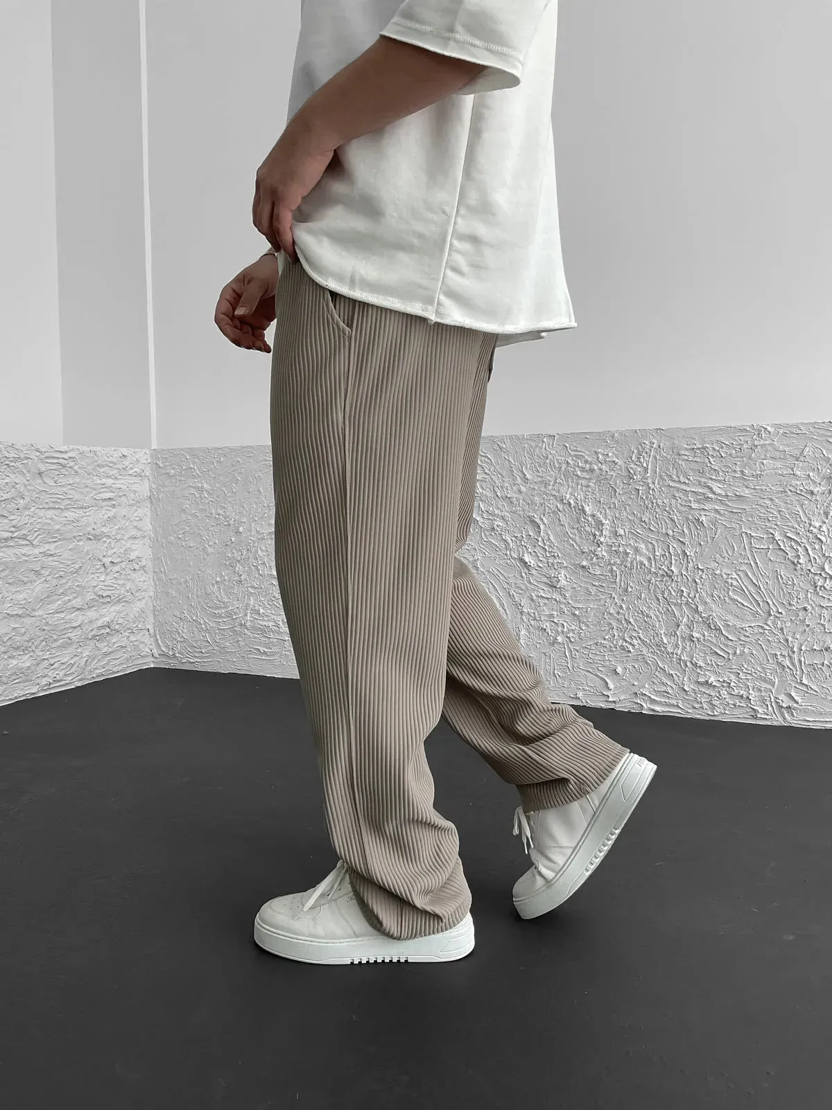 Modestique london|Ribbed Tube Leg Trousers