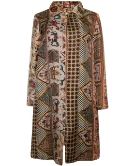 Multicolor Printed Silk Reversible Jacket