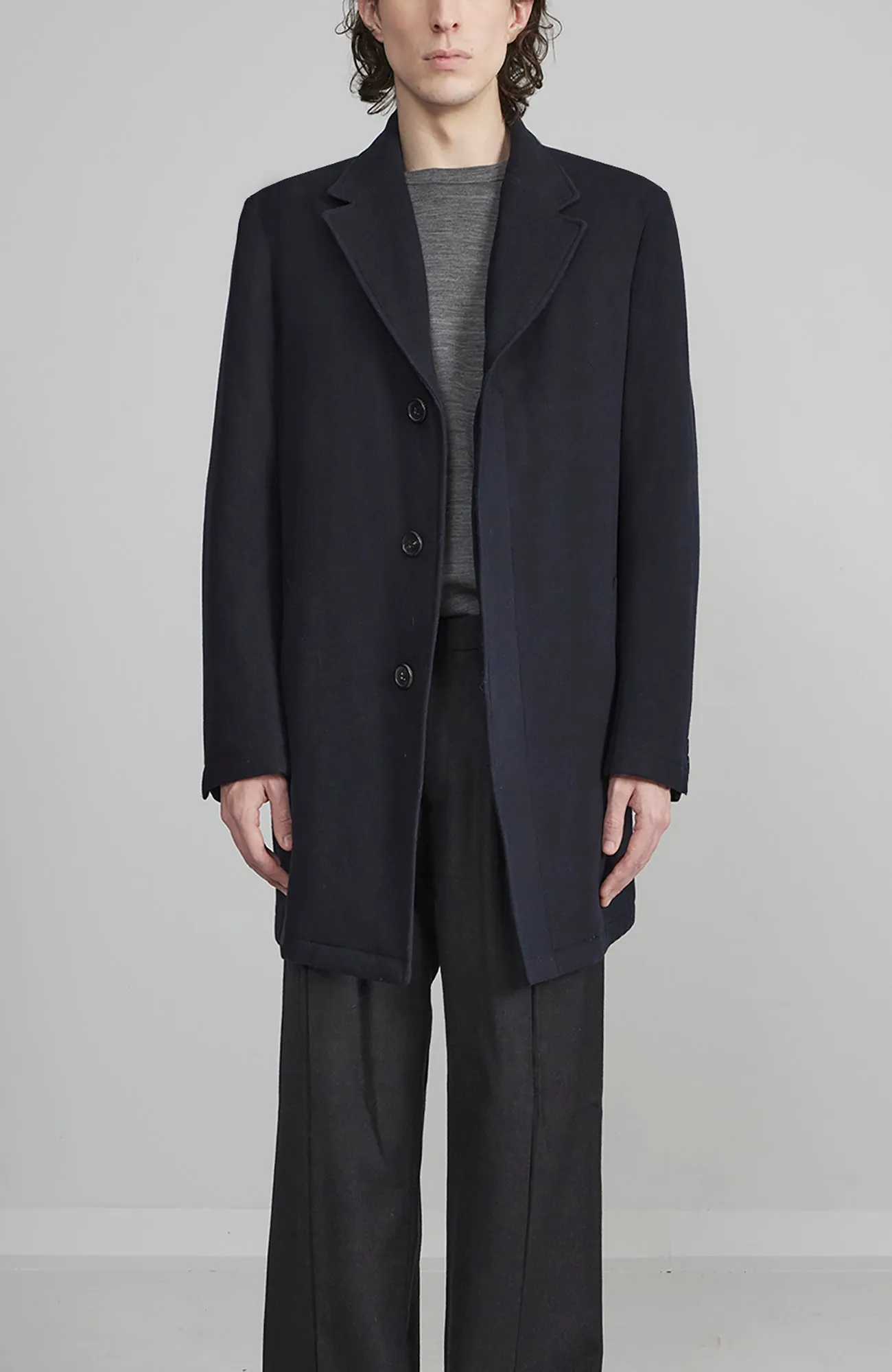 ONIX  NAVY WOOL TOPCOAT