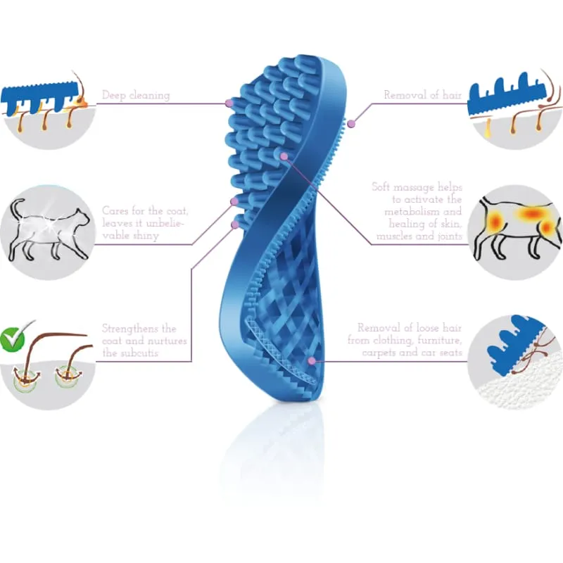 Pet   me Multi Functional Red Grooming Brush Firm Silicone for Dogs