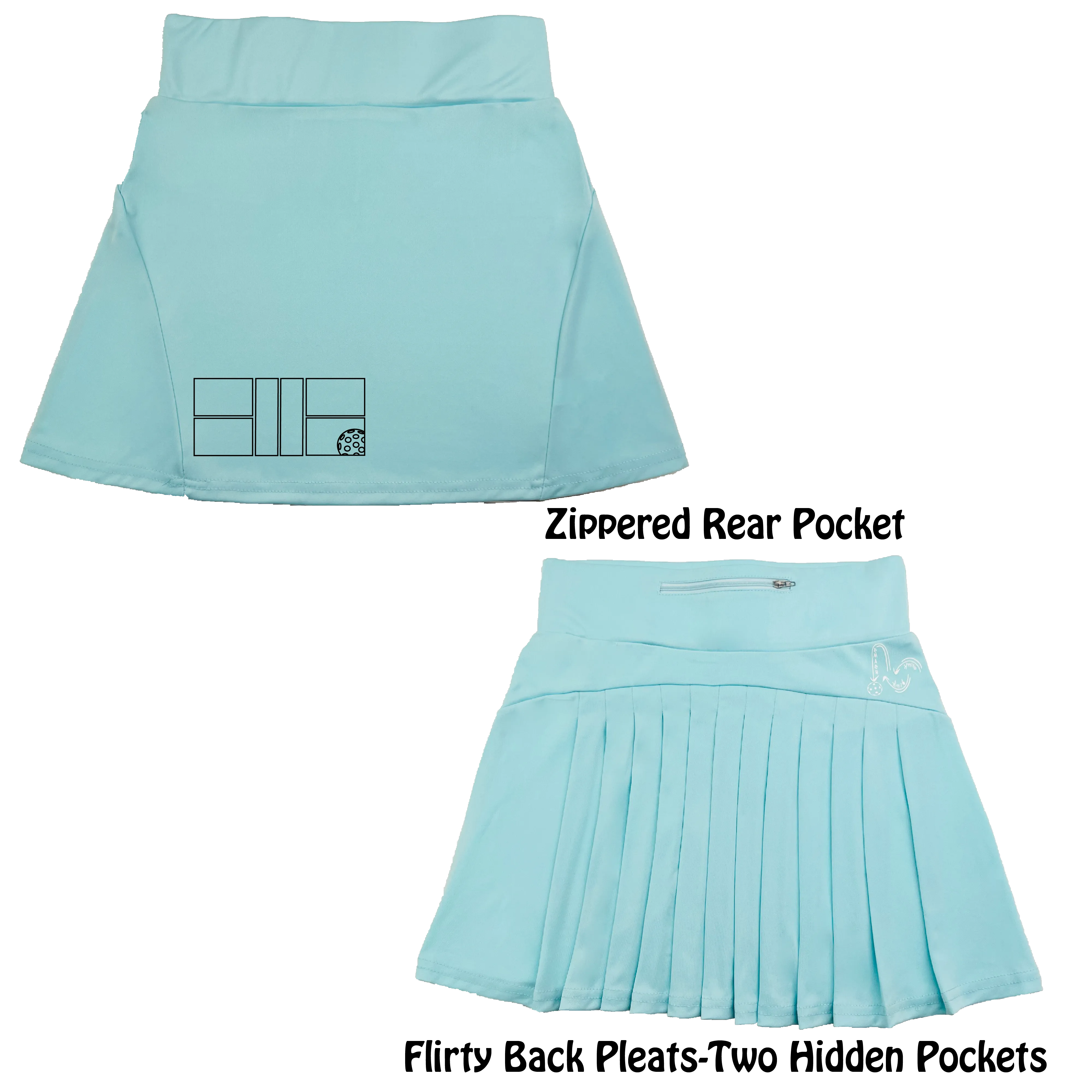Pickleball Court (Black) | Women's Flirty Pickleball Skort