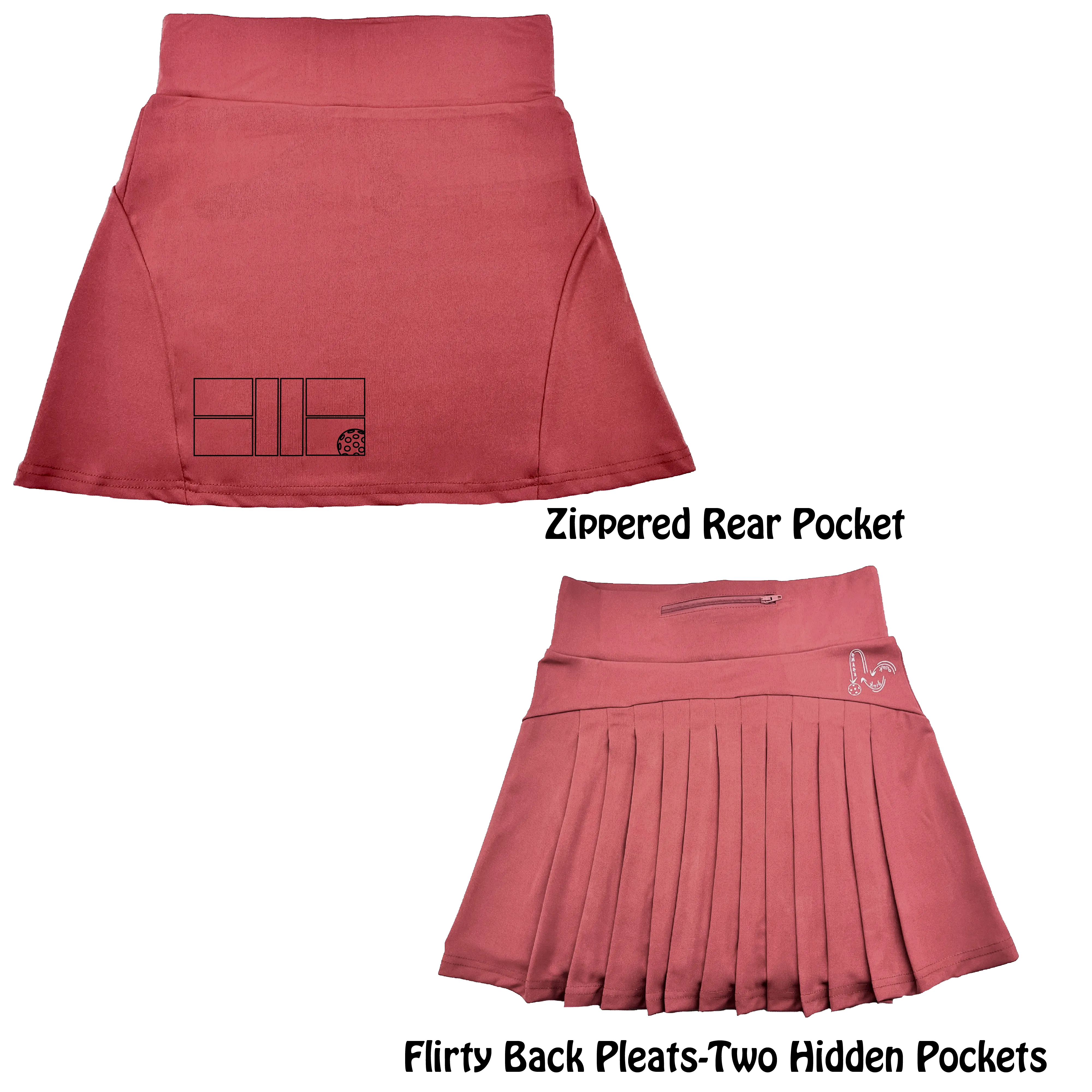 Pickleball Court (Black) | Women's Flirty Pickleball Skort