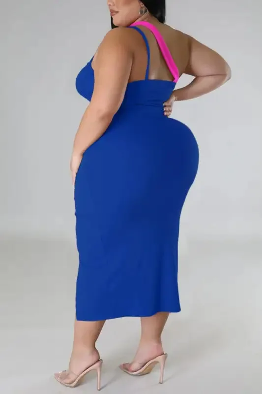 Plus Size Dream Lover Hollow Sling Slit Midi Dress