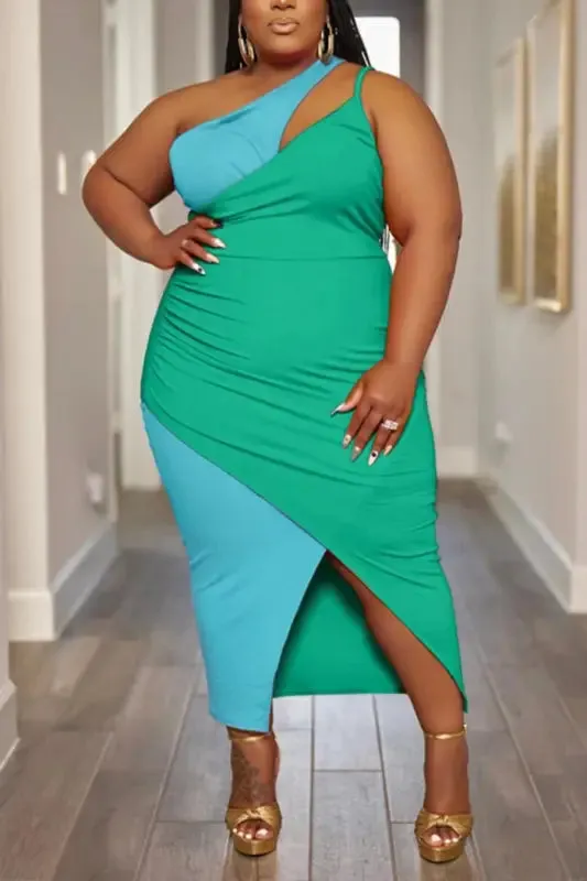 Plus Size Dream Lover Hollow Sling Slit Midi Dress