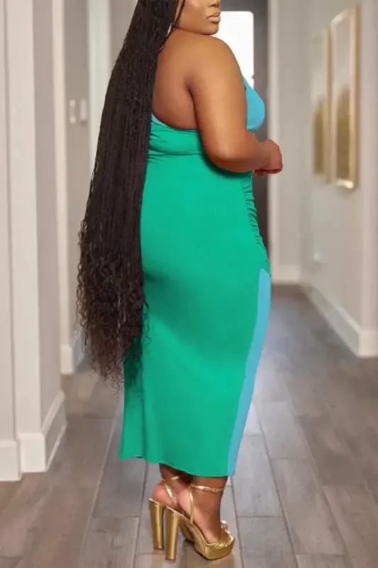 Plus Size Dream Lover Hollow Sling Slit Midi Dress