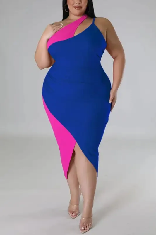 Plus Size Dream Lover Hollow Sling Slit Midi Dress
