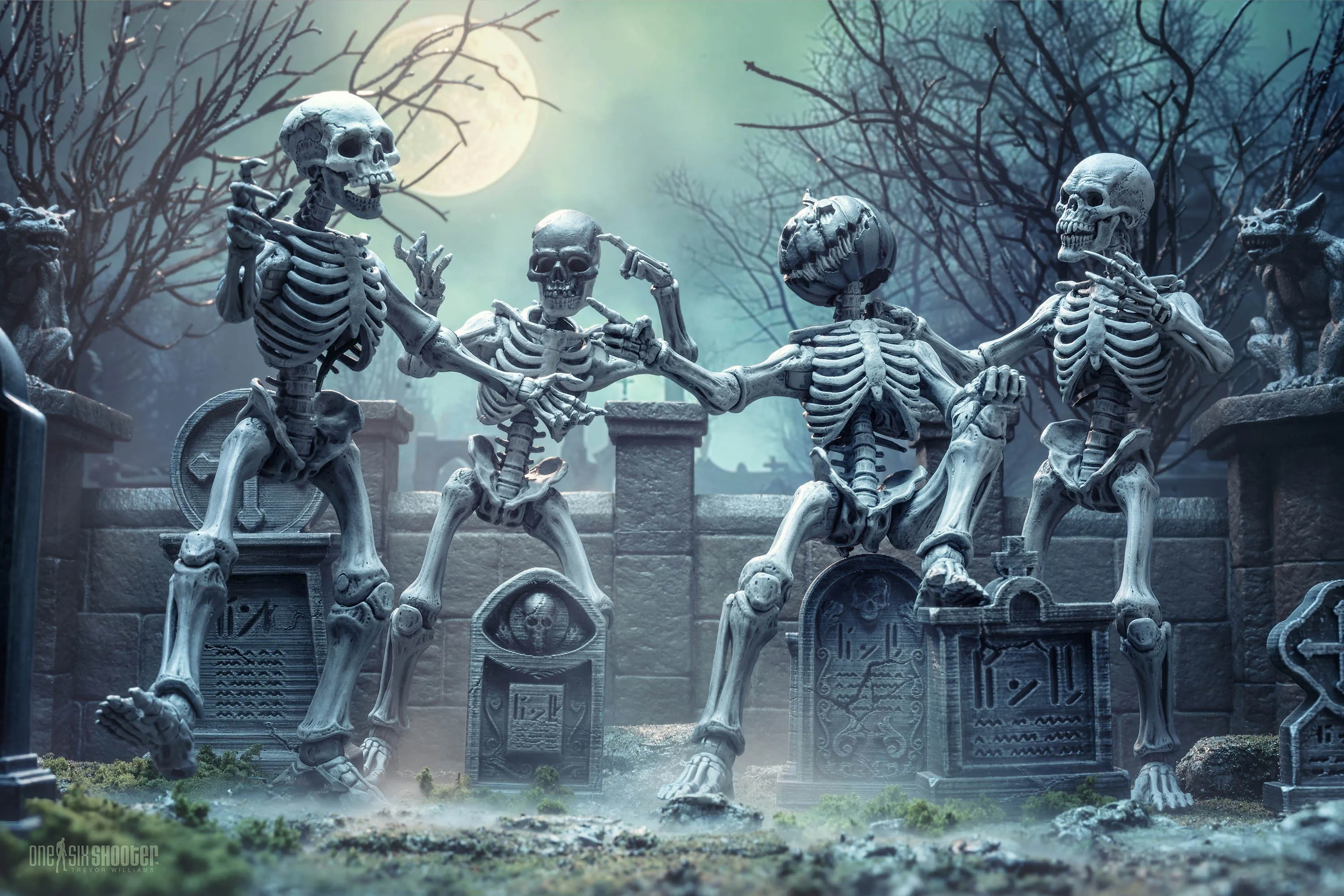 [Pre-Order] Four Horsemen Graveyard Skeletons Action Figure Four-Pack