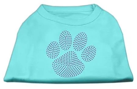 Purple Paw Rhinestud Shirts Aqua XXXL(20)