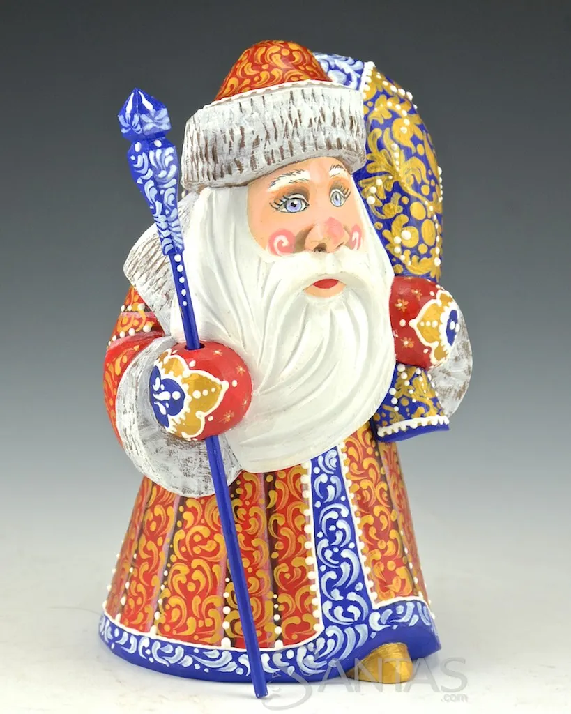 Red and Blue 5 inch Russian Santa