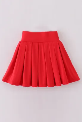 Red Pleats Active Skorts