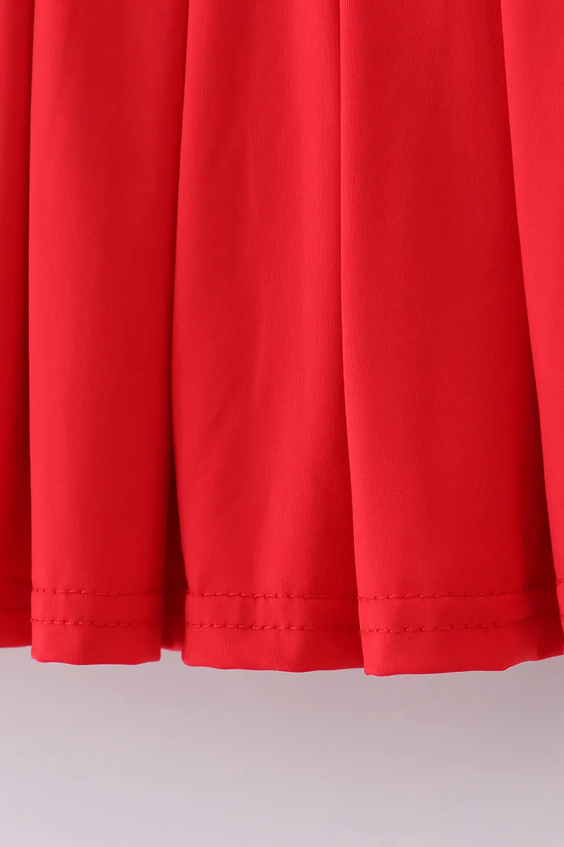 Red Pleats Active Skorts
