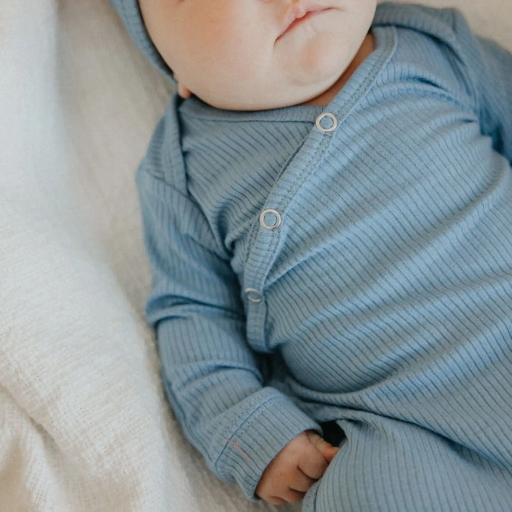 Rib Knit Newborn Knotted Gown
