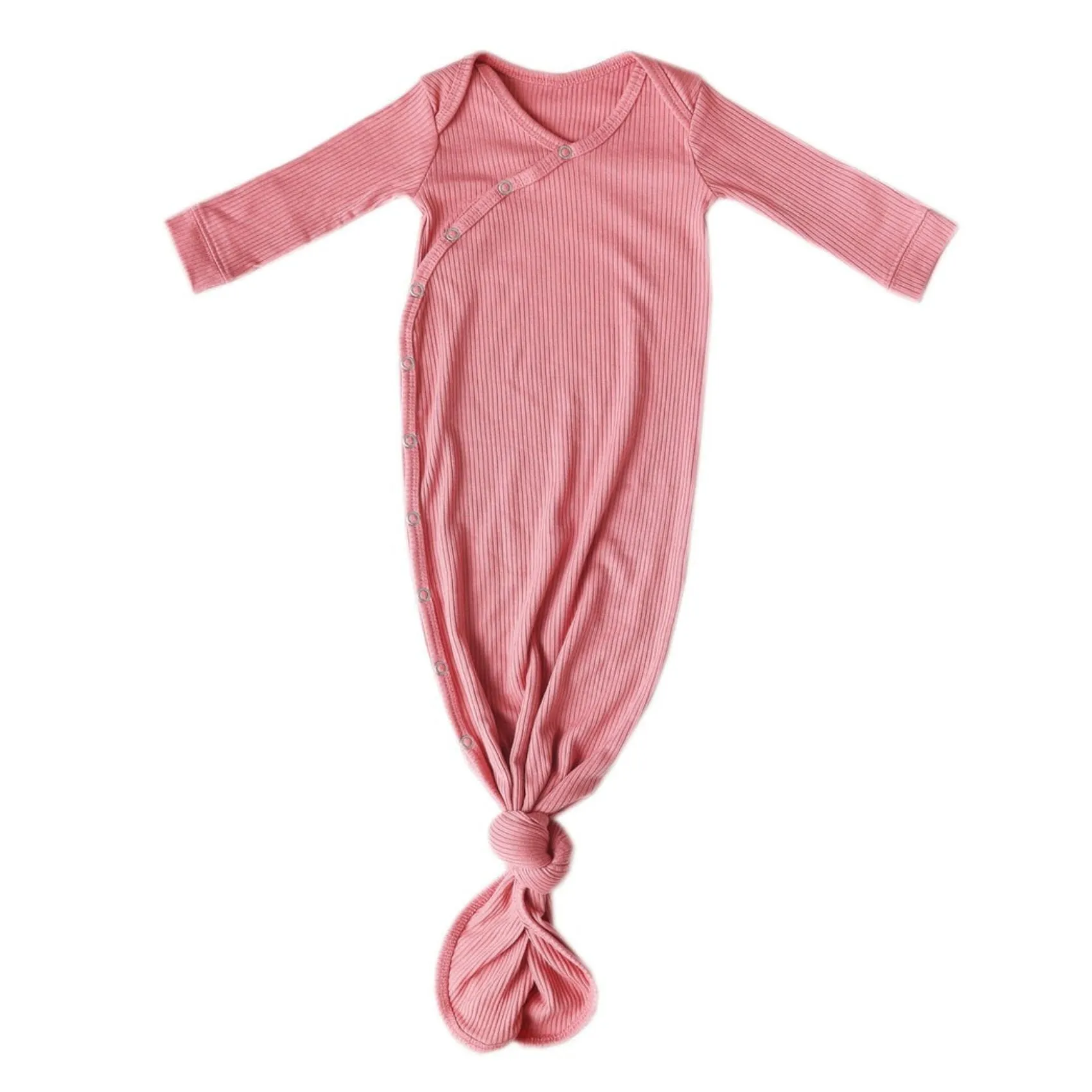Rib Knit Newborn Knotted Gown