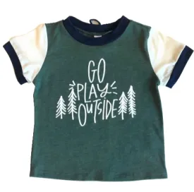 Roman & Leo - Go Play Outside Ringer Tee in Green