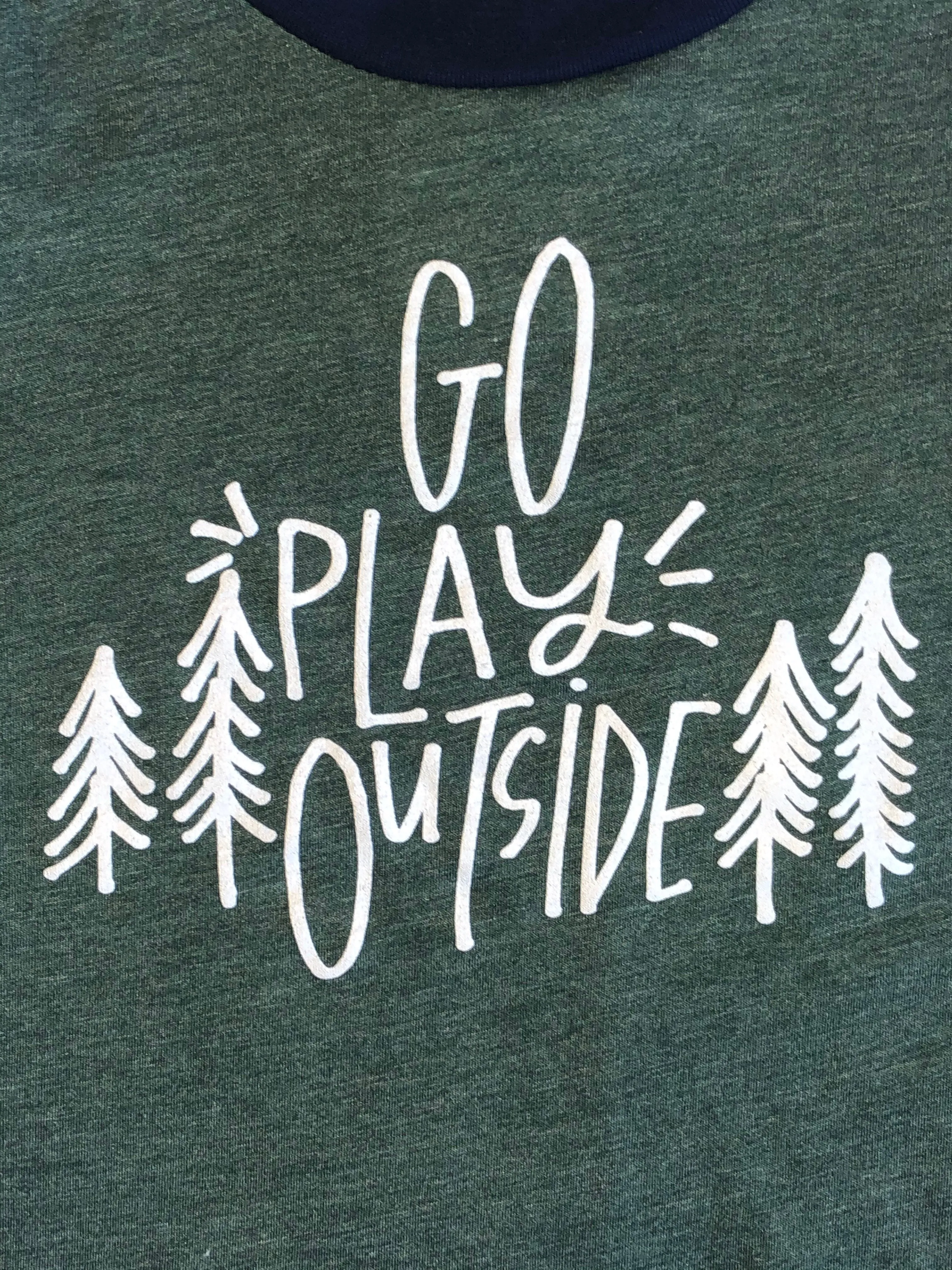 Roman & Leo - Go Play Outside Ringer Tee in Green
