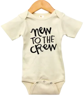 Roman & Leo - New to the Crew Short-Sleeve Baby Onesie in Natural