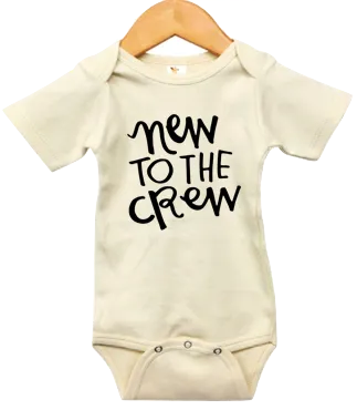 Roman & Leo - New to the Crew Short-Sleeve Baby Onesie in Natural