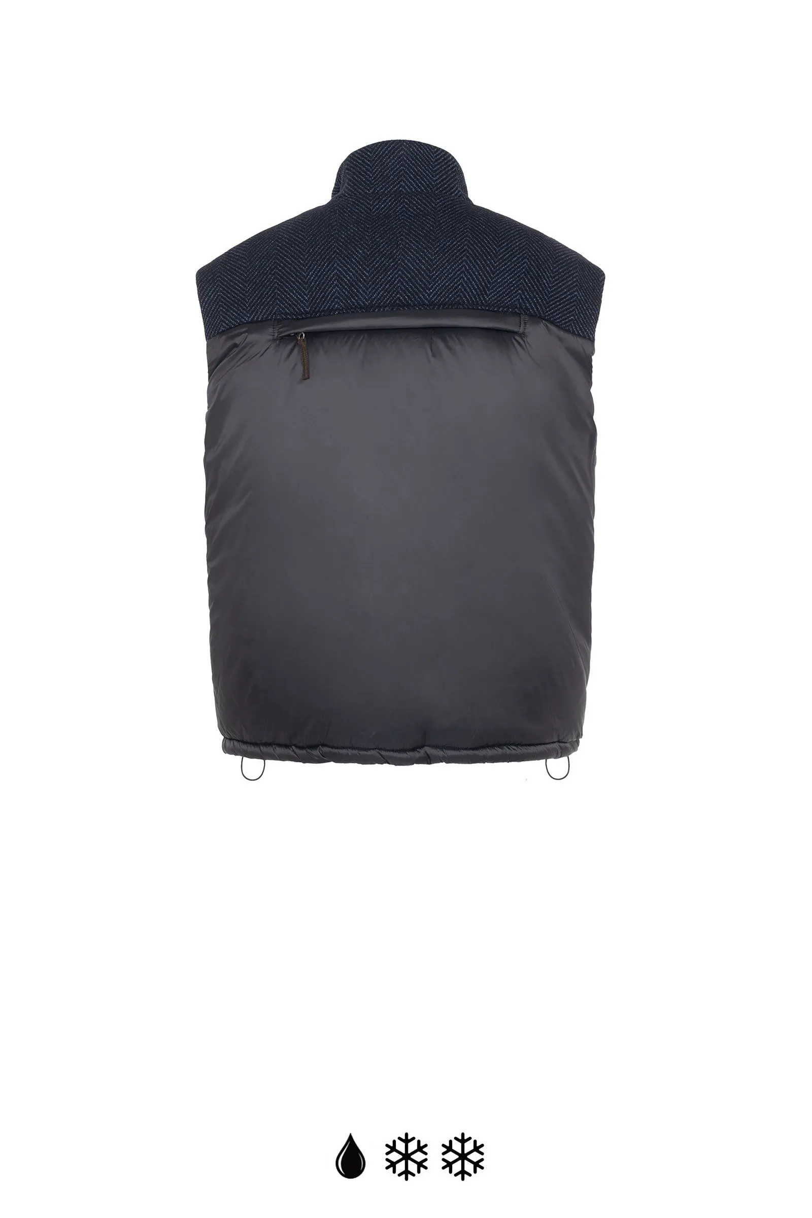 RYDER BLACK AND BLUE HERRINGBONE VEST