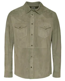 Sage Leather Overshirt
