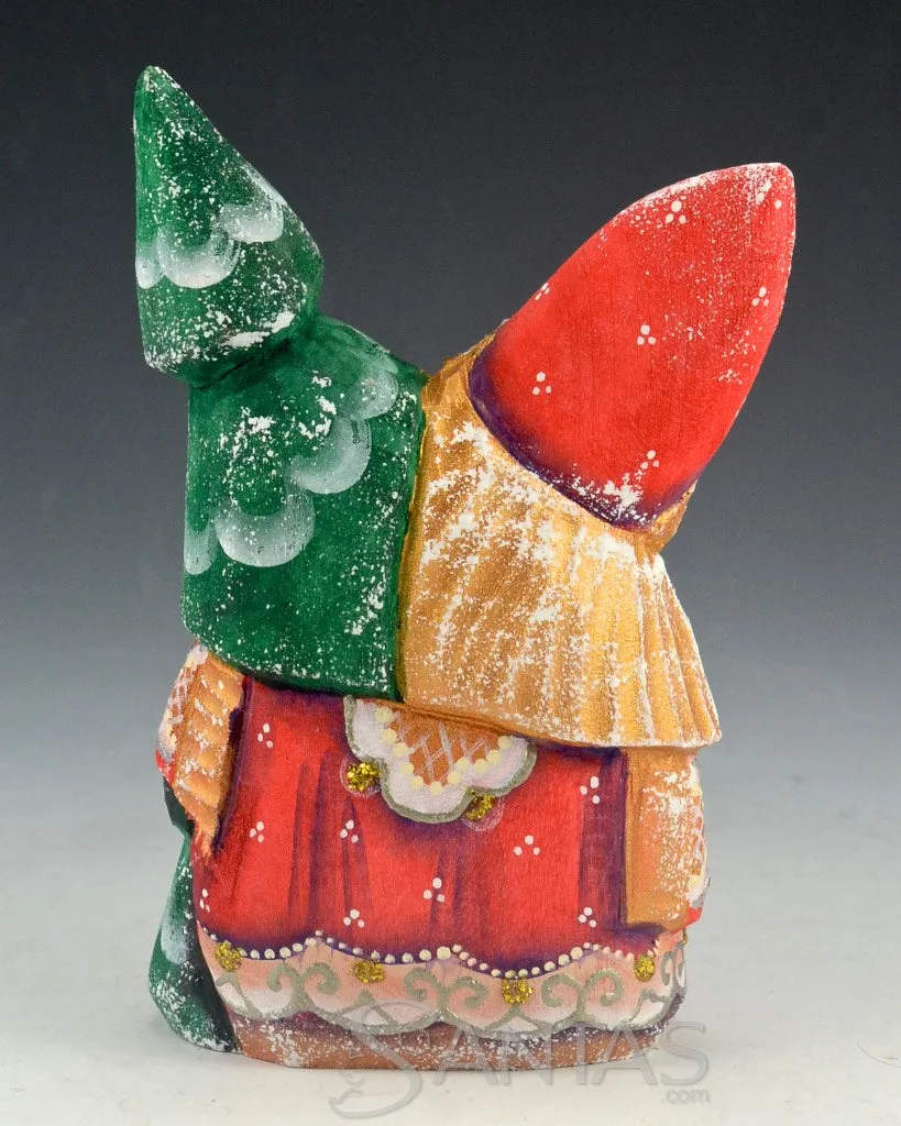 Santa's Perfect Christmas Tree Russian Santa Carving 5 inch