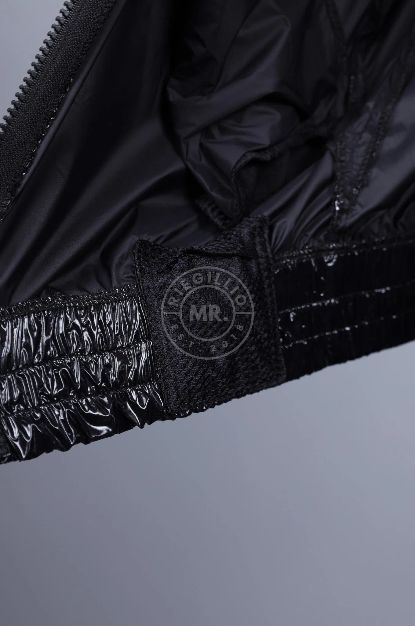 Shiny Nylon 24 Tracksuit Jacket - Black