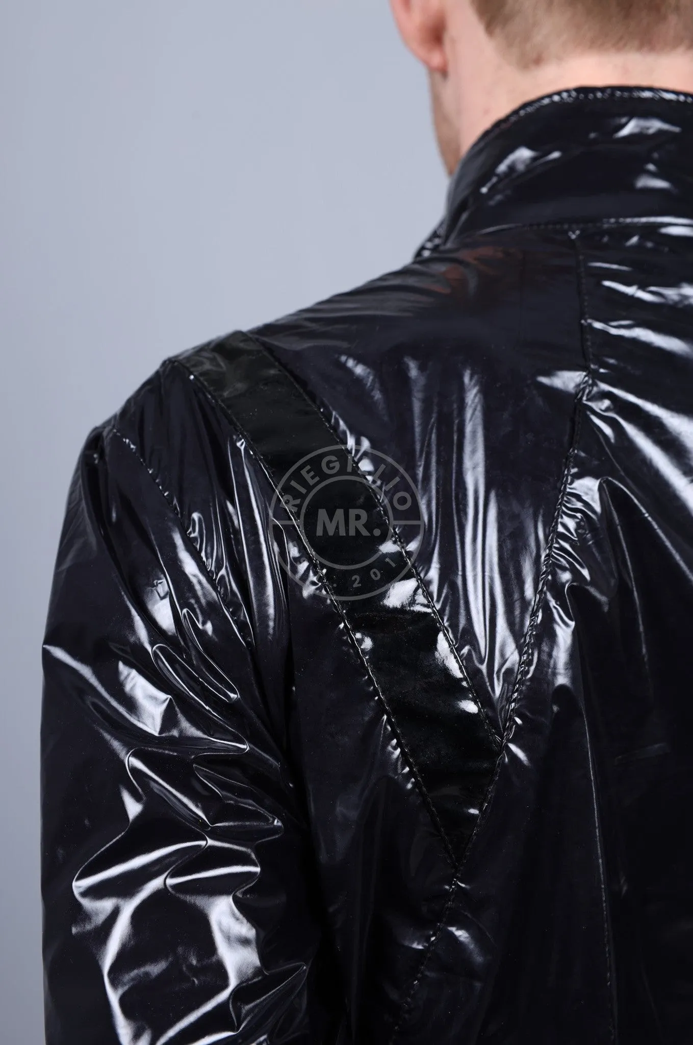 Shiny Nylon 24 Tracksuit Jacket - Black
