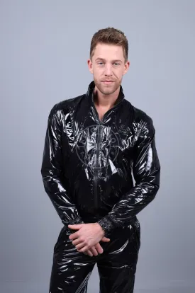 Shiny Nylon 24 Tracksuit Jacket - Black