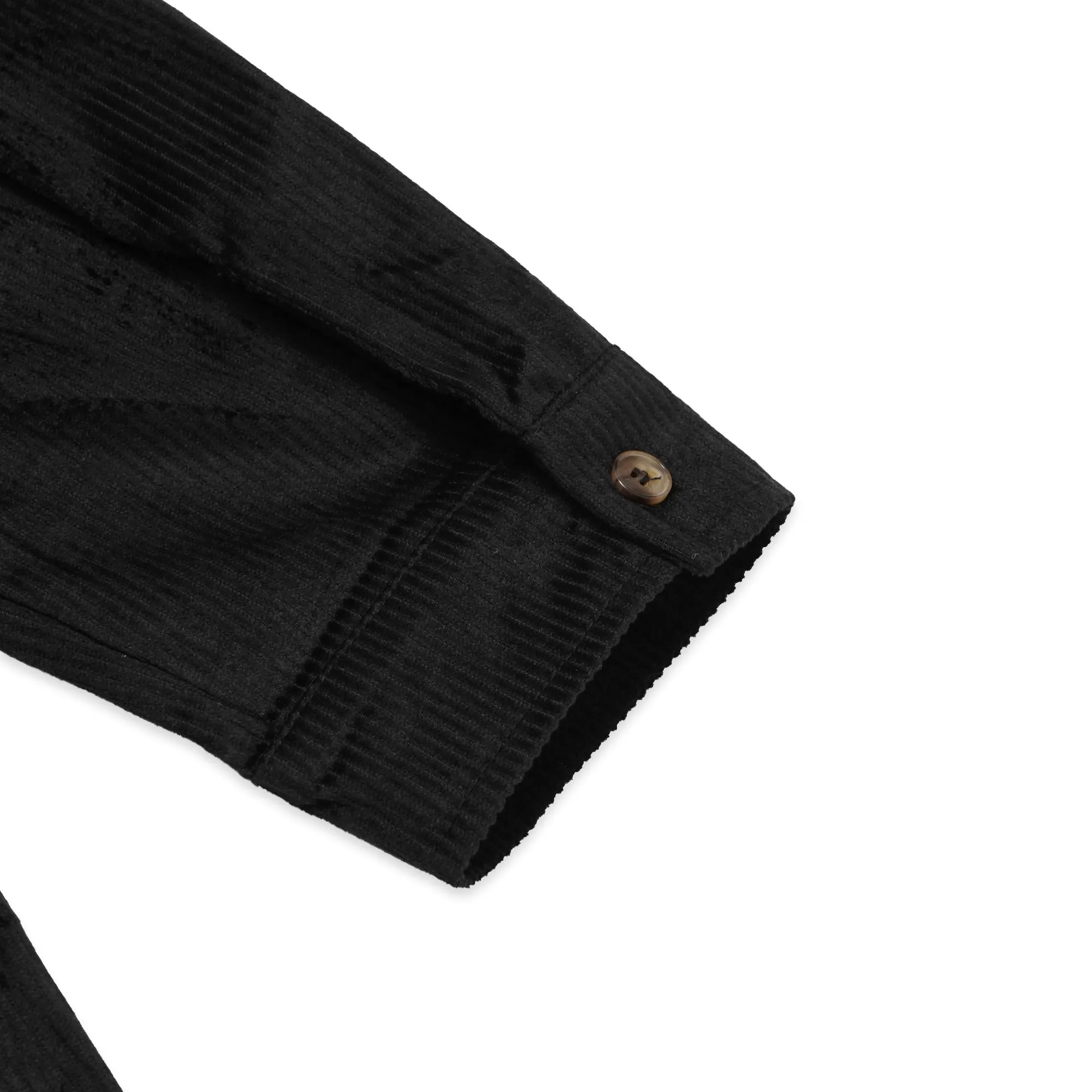 SHN Corduroy and Flannel Color-Block Long Sleeve Shirt