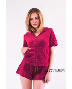 Short sleeves tracksuits (HOT PINK)