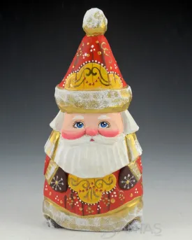 Simply Santa Red and Gold Russian Carving 7 inch
