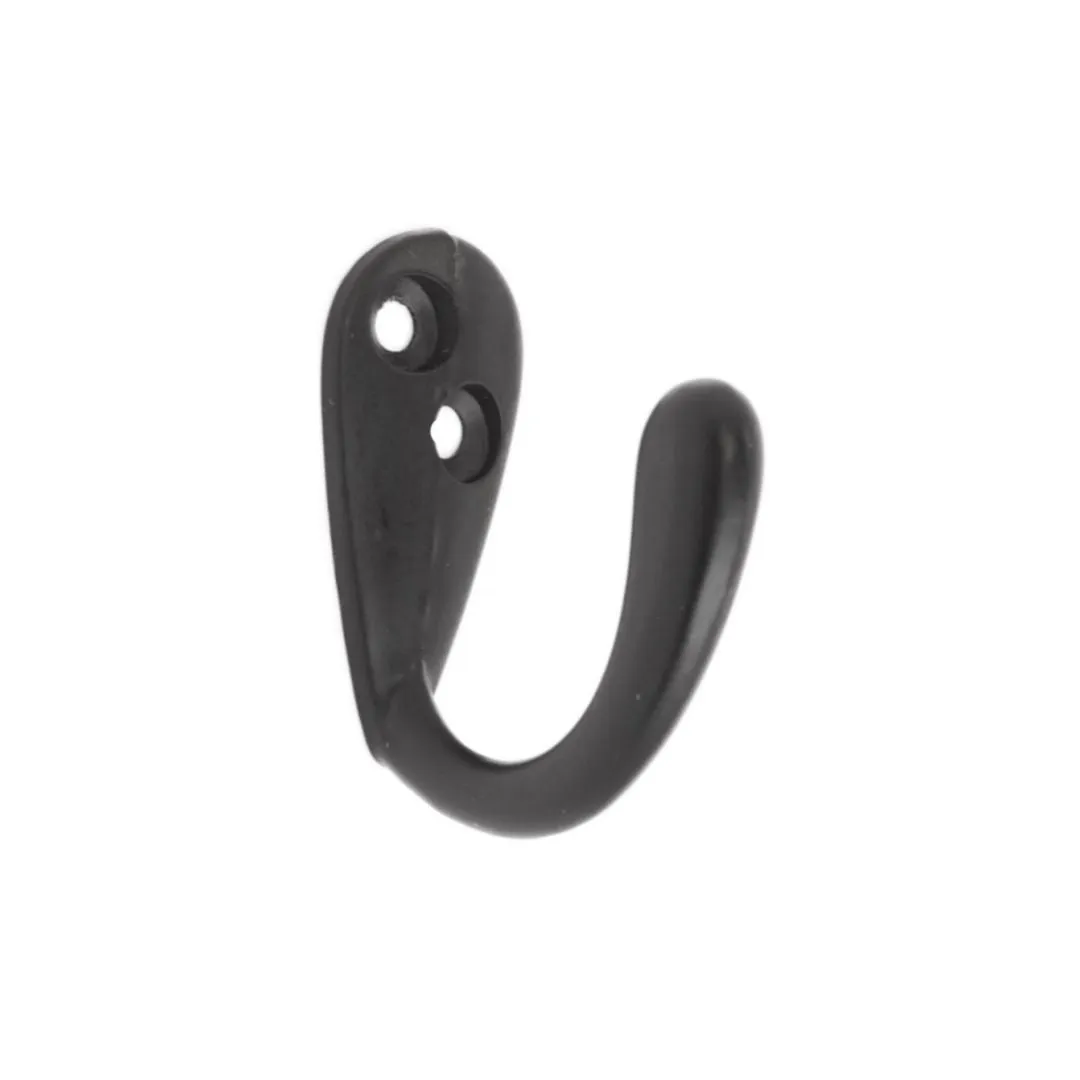 Single Robe Hook 50mm - Matt Black