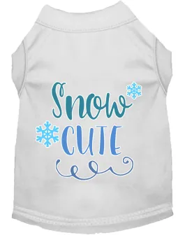 Snow Cute Screen Print Dog Shirt White Sm