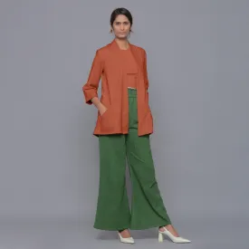 Sunset Rust Warm Cotton Corduroy Front Open Overlay