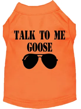 Talk To Me Goose Screen Print Dog Shirt Orange Xs