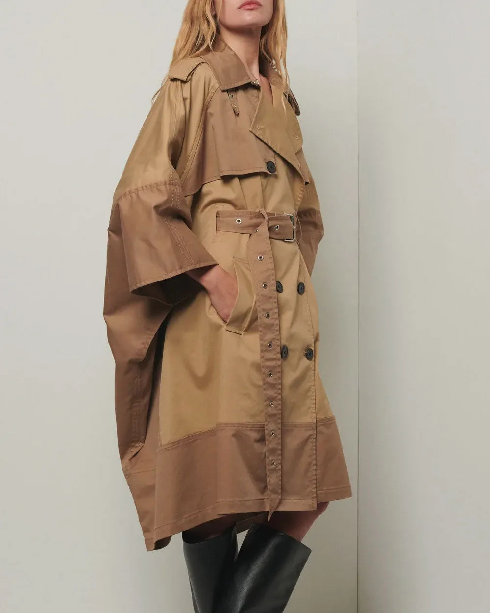 Tan Douglas Trench Cape