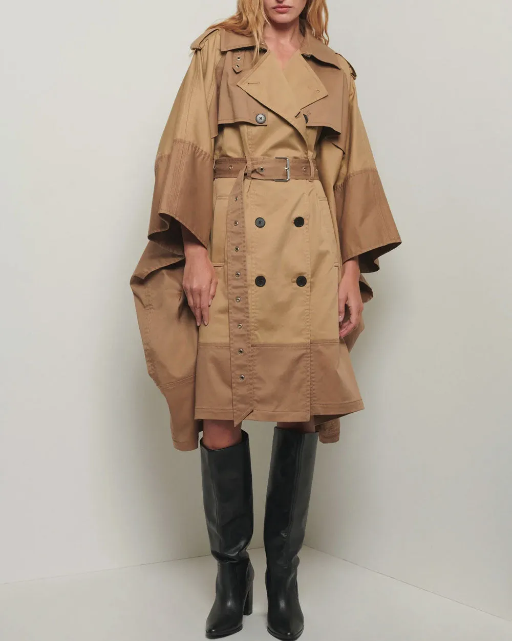 Tan Douglas Trench Cape