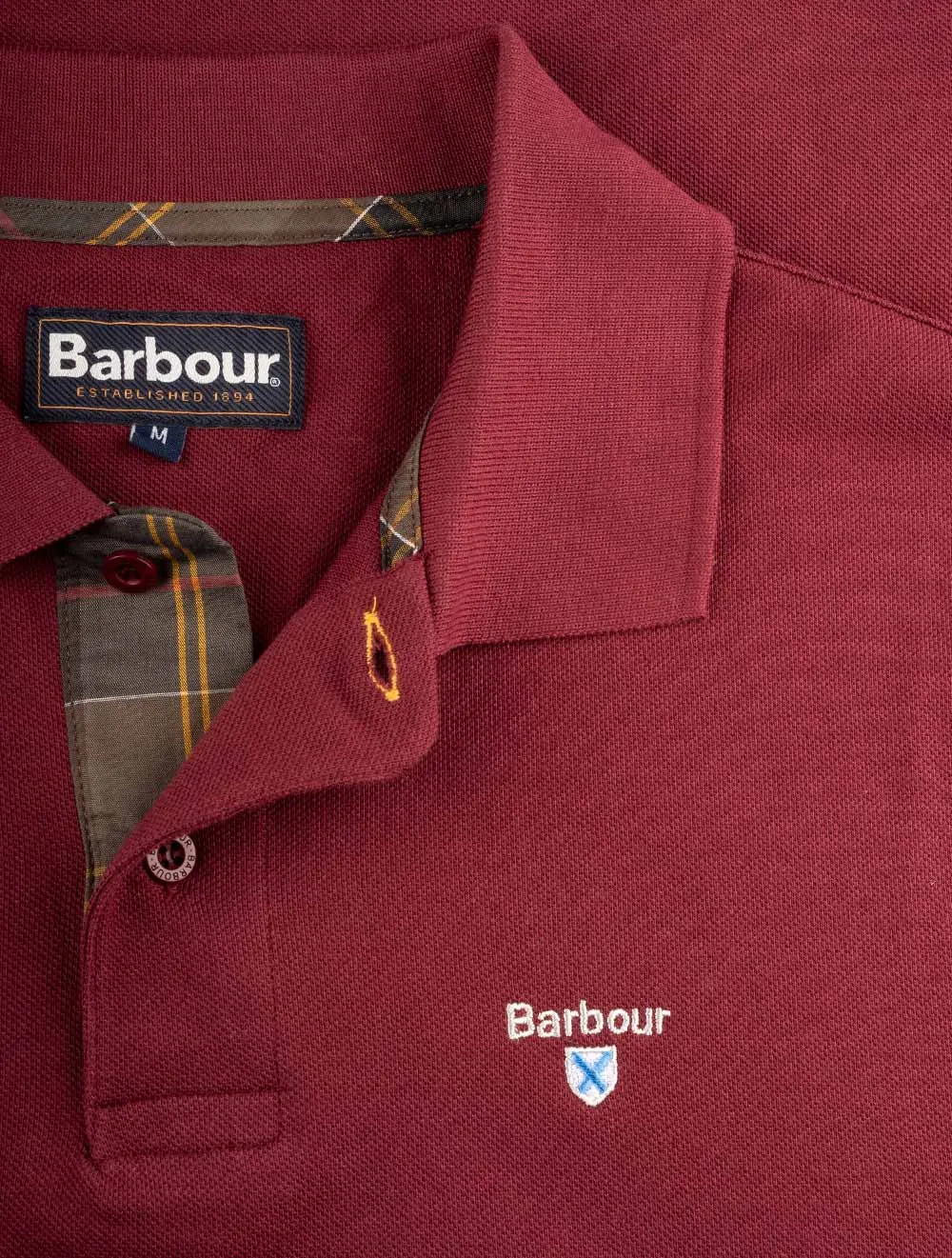 Tartan Pique Polo Ruby Red