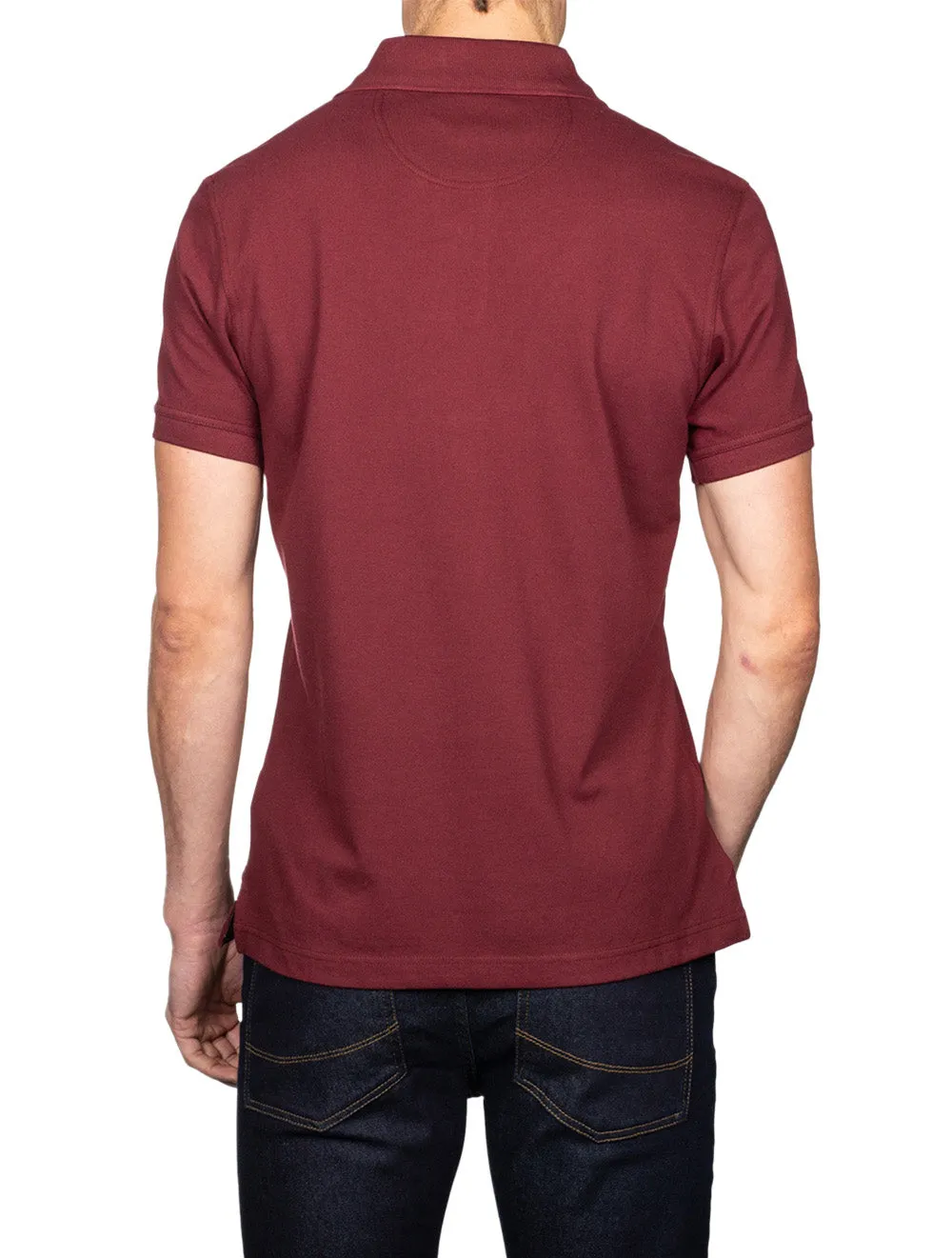 Tartan Pique Polo Ruby Red
