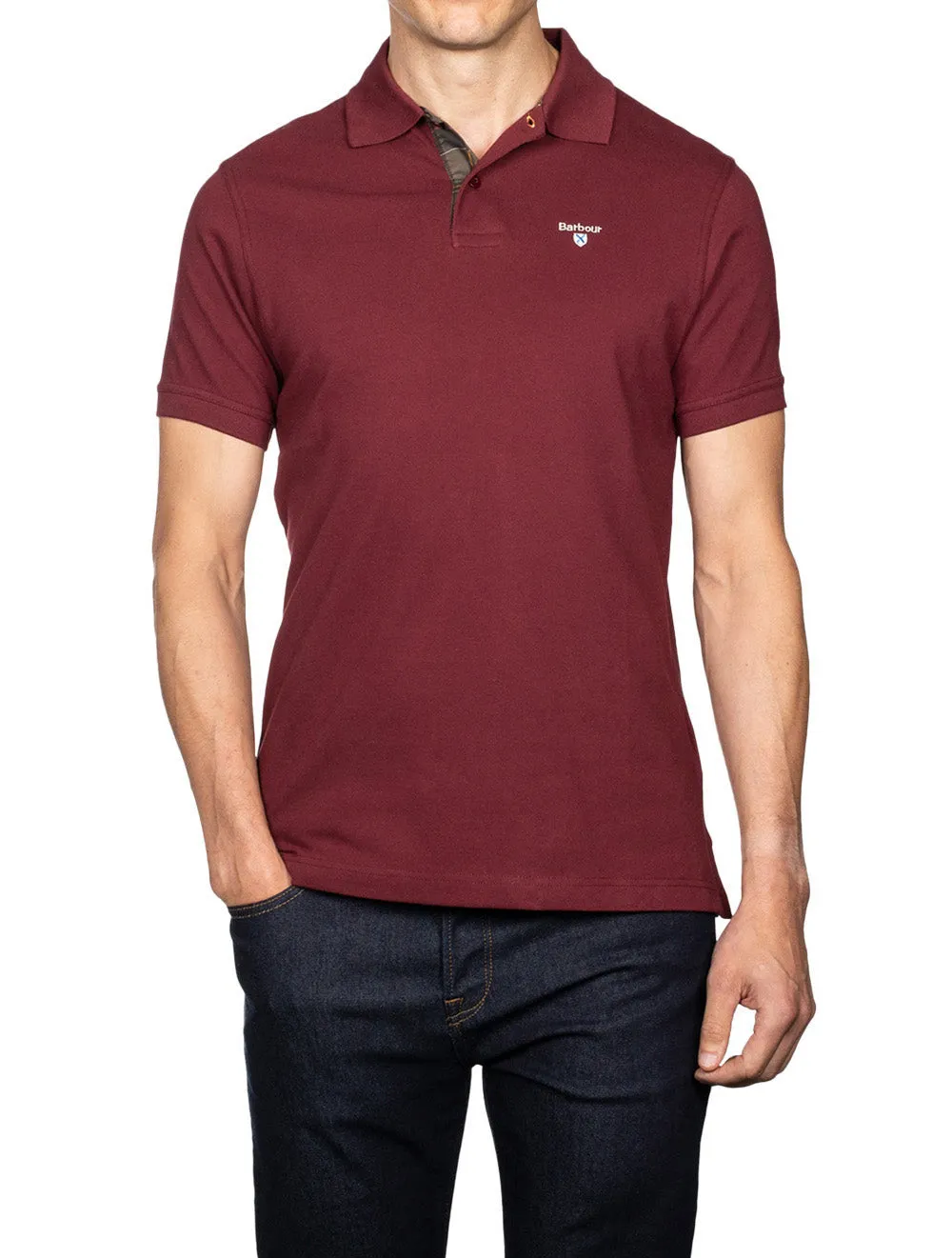 Tartan Pique Polo Ruby Red