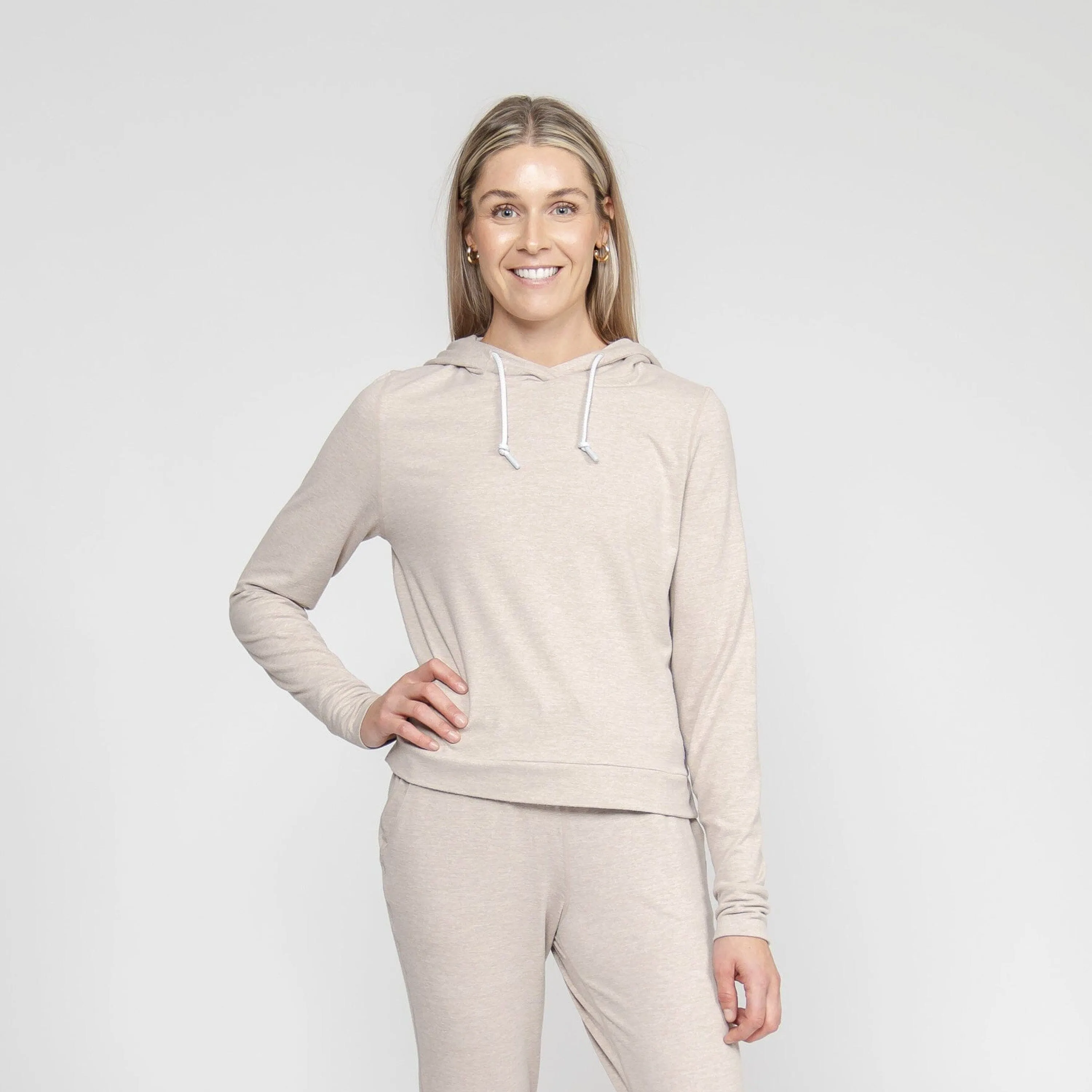 Tempo Performance Hoodie | Heather - Hazelnut/Lunar Grey