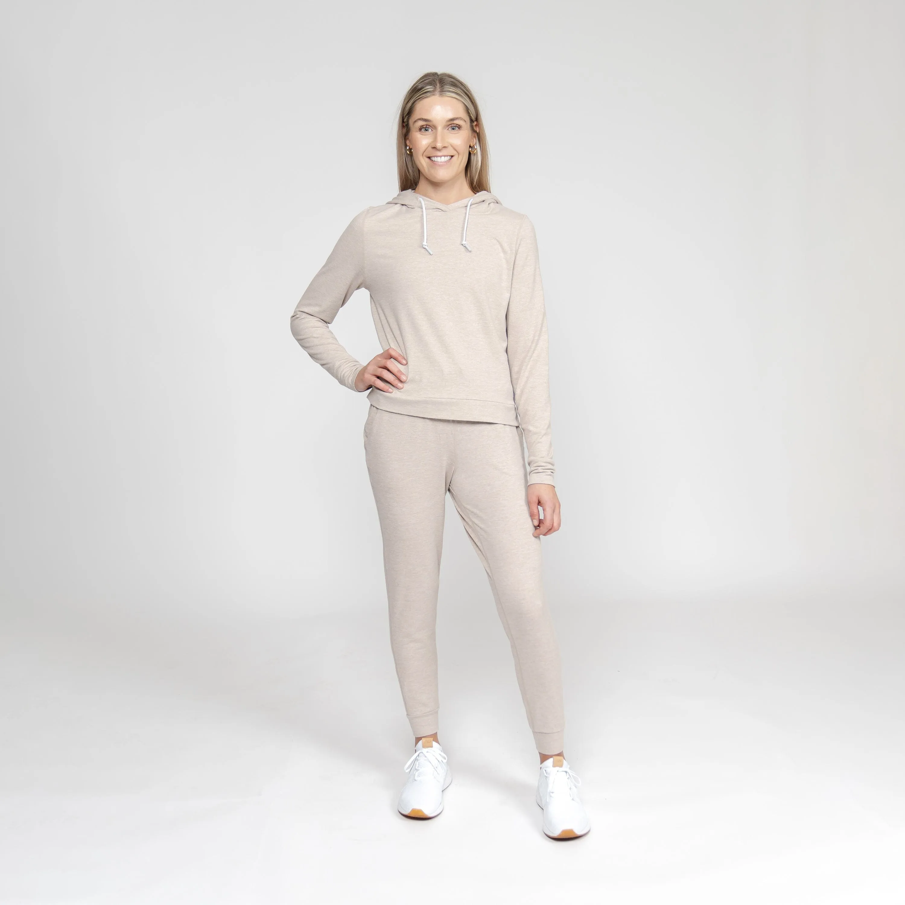Tempo Performance Hoodie | Heather - Hazelnut/Lunar Grey