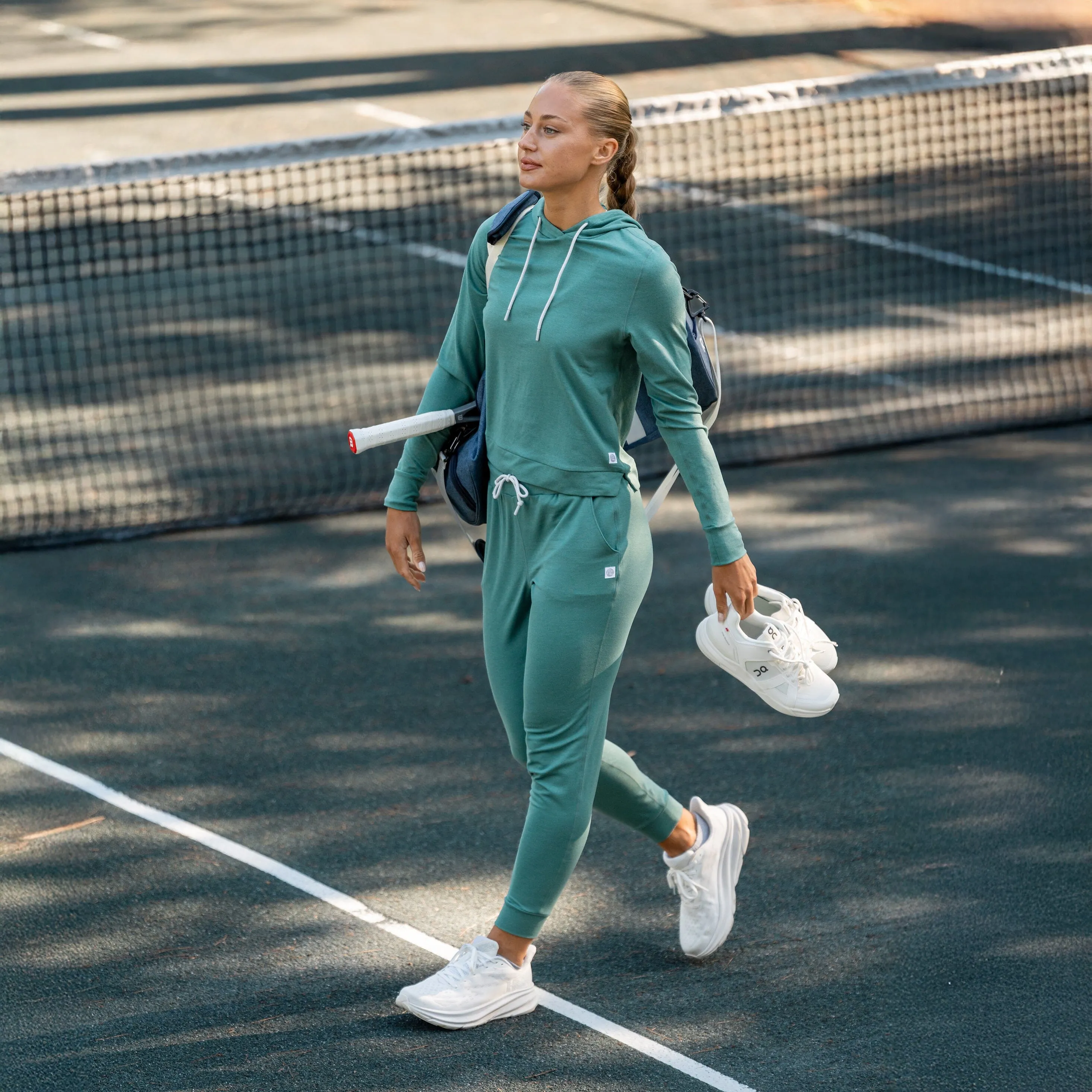 Tempo Performance Hoodie | Heather - Leaf Green/Bullfrog Green
