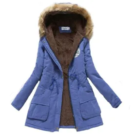 Thick Warm Female Hooded Fur Cotton