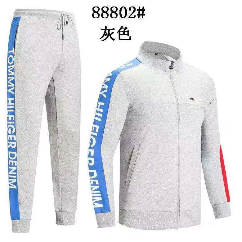 Tommy Hilfiger Men's Long Sleeve Hand Design Ash Tracksuits