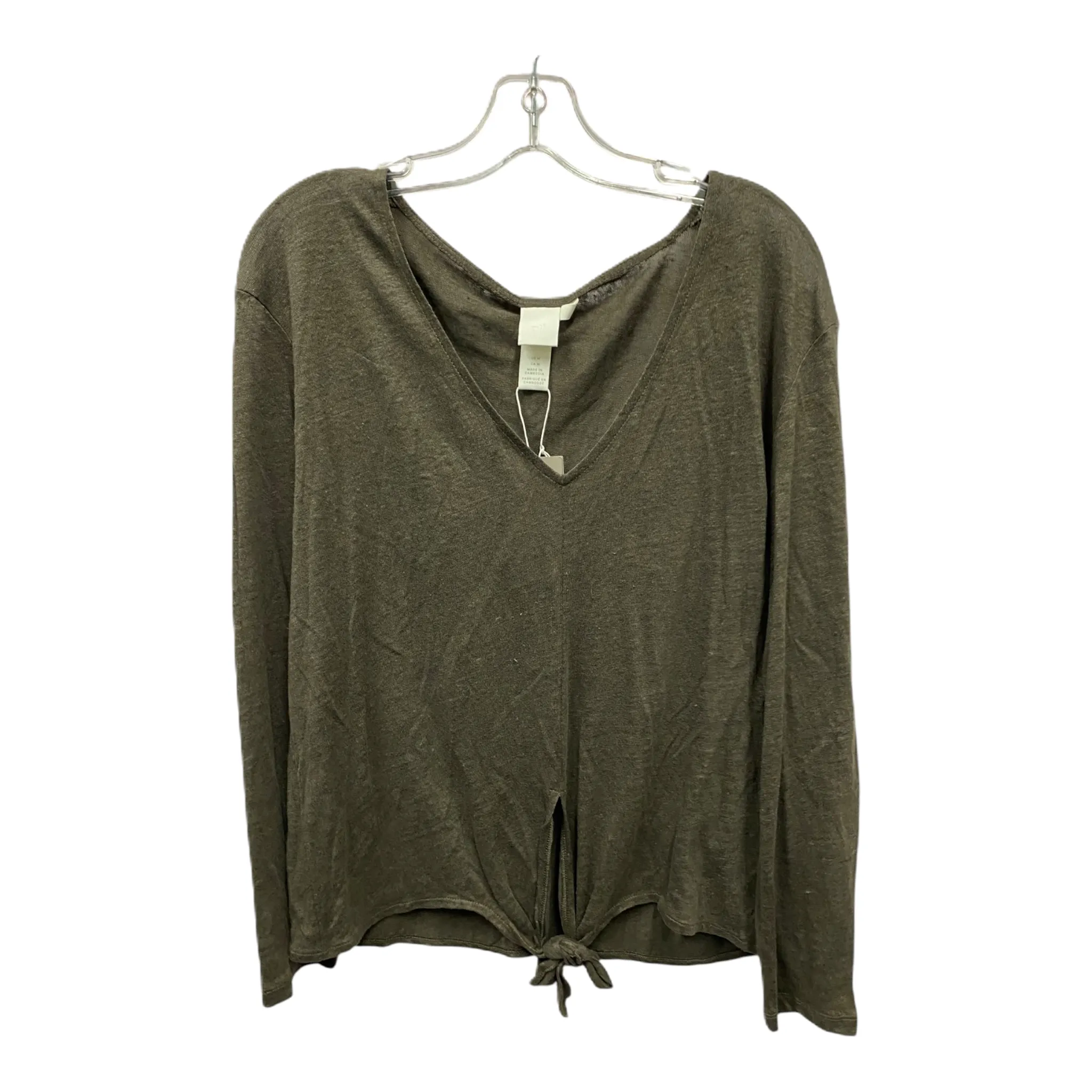 Top Long Sleeve By H&m In Brown, Size: M