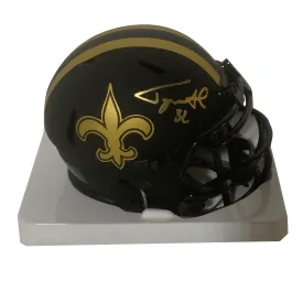 Tyrann Mathieu Autographed Saints Eclipse Black Mini Helmet