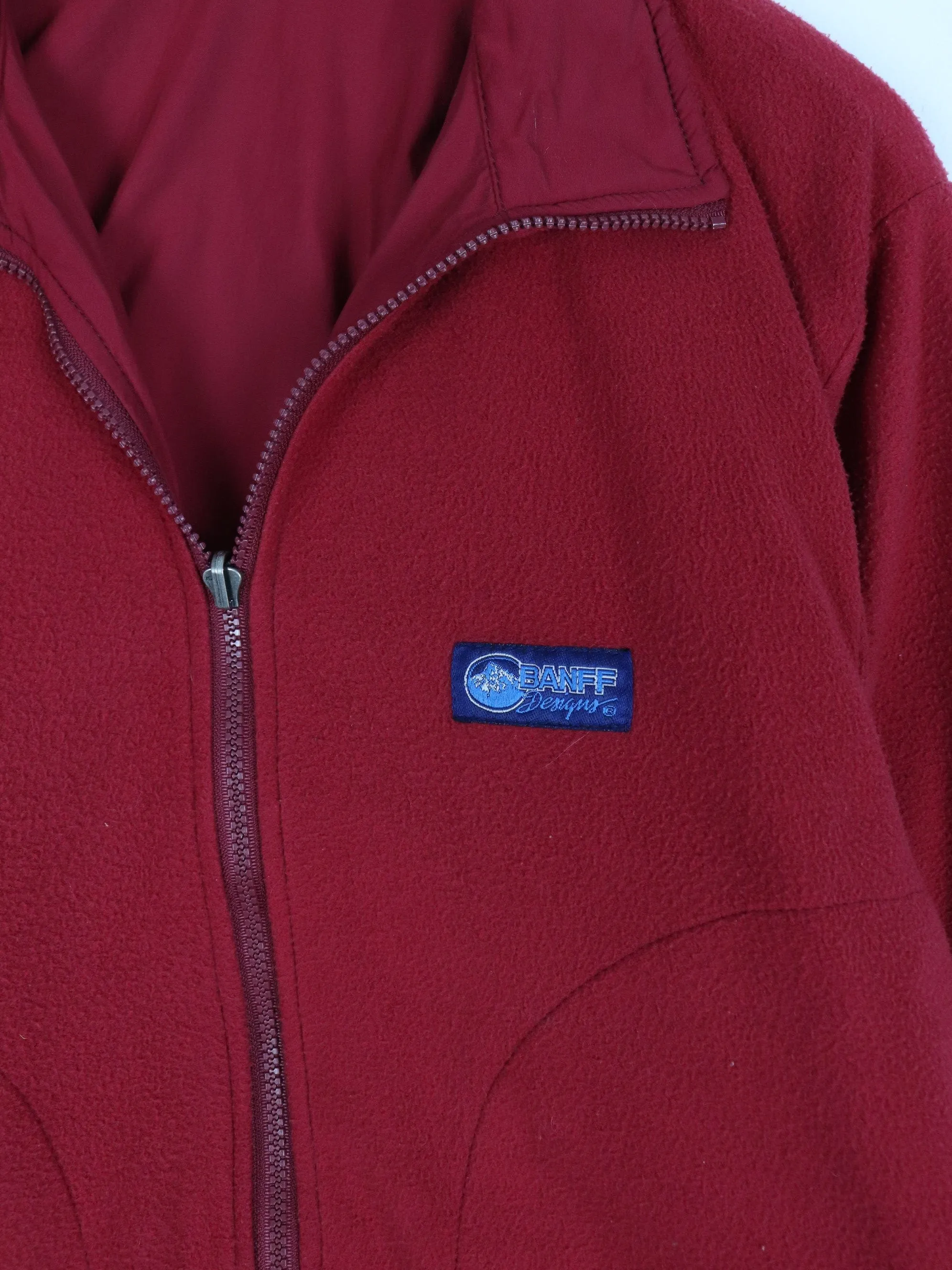 Vintage Banff Jacket Womens Small Red Reversible Fleece Outdoors